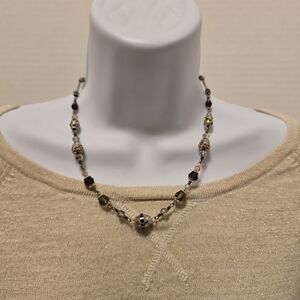 Brighton Elegant Silver and Brown Necklace